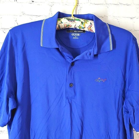 NWOT Greg Norman Freedom Micro Pique Stretch Golf Polo Maritime Blue Size Small - Picture 6 of 11